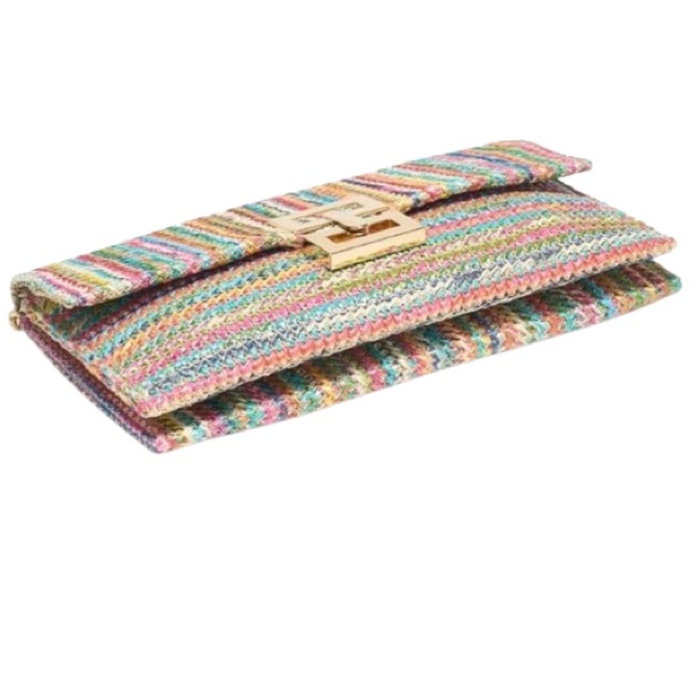 🆕- Woven Raffia Boho Crossbody/Shoulder/Clutch Bag-Multi Color - Picture 5 of 10